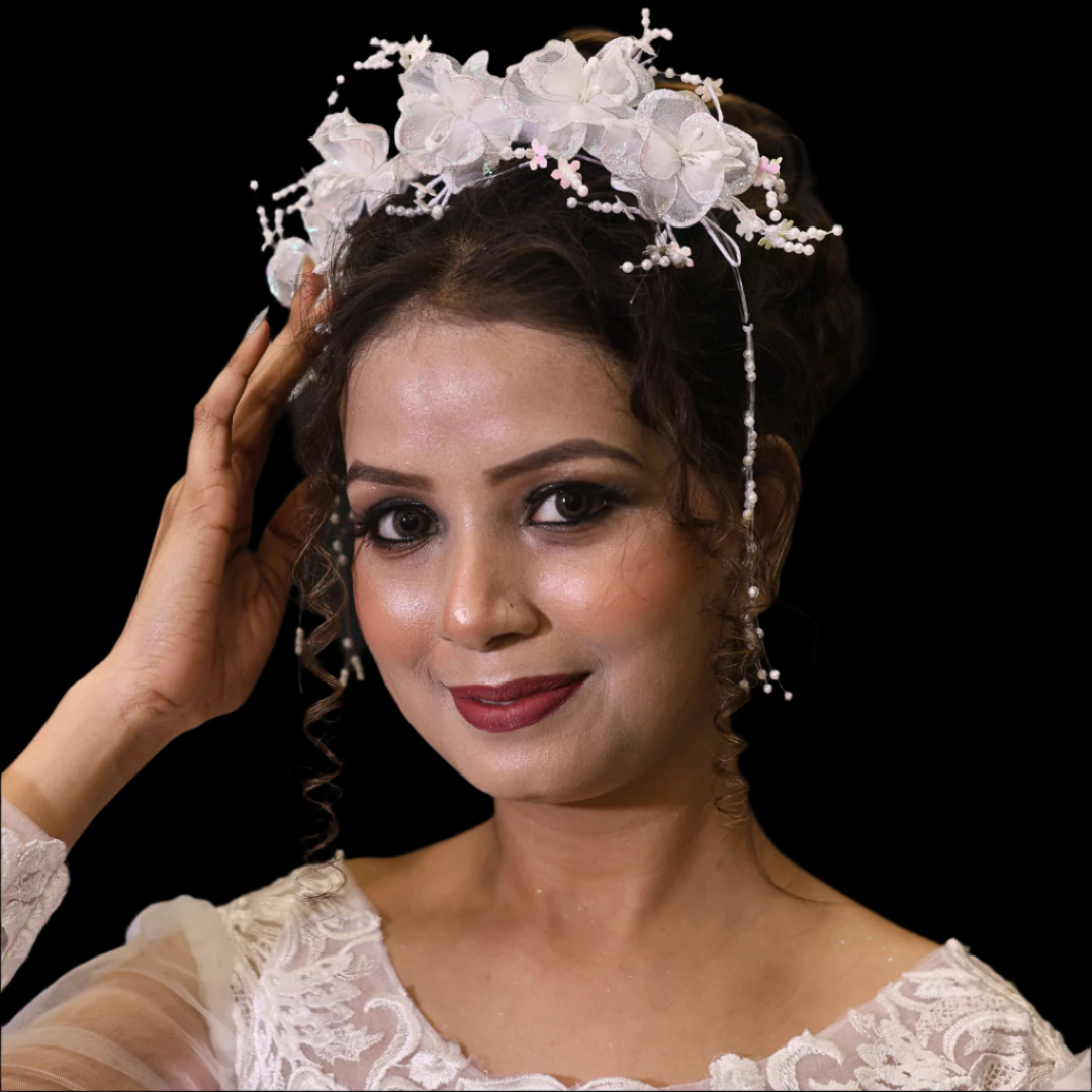 White floral wreath for Christain Bride in Tamil Naidu