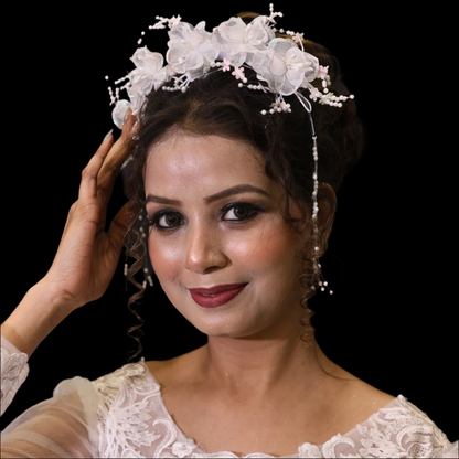 White floral wreath for Christain Bride in Tamil Naidu