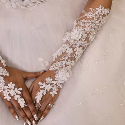 White Christian bridal hand accessories in Mumbai