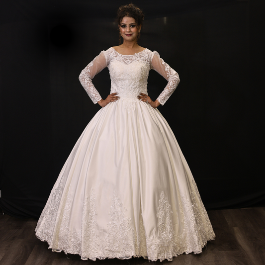 White church bridal ball gown in Nagaland