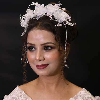 Roman wedding hair wreath in Kerala