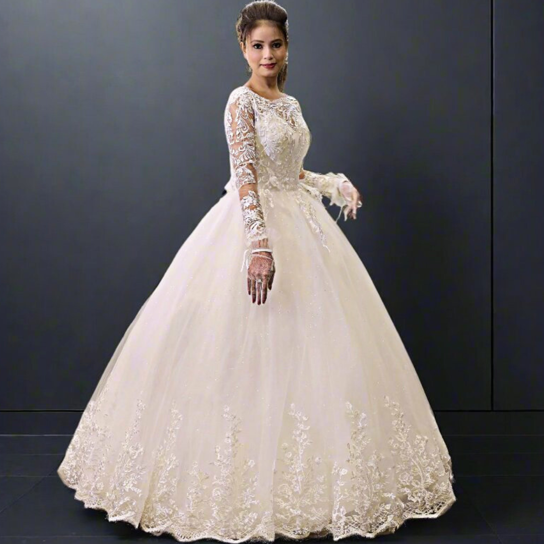 GownLink Traditional White Wedding Ball Gown for the Christian Bride  GLGF051B