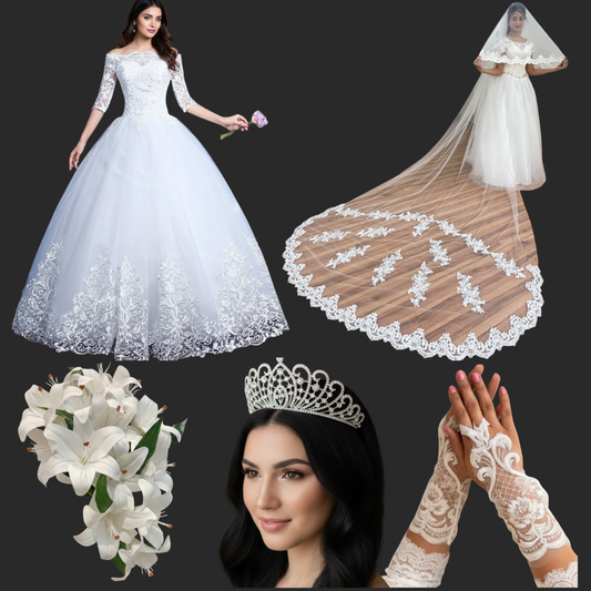 GownLink's Graceful Elegance Divine Bridal Combo Set of 5 for Christian & Catholic Weddings Combo-LQD-OFF)