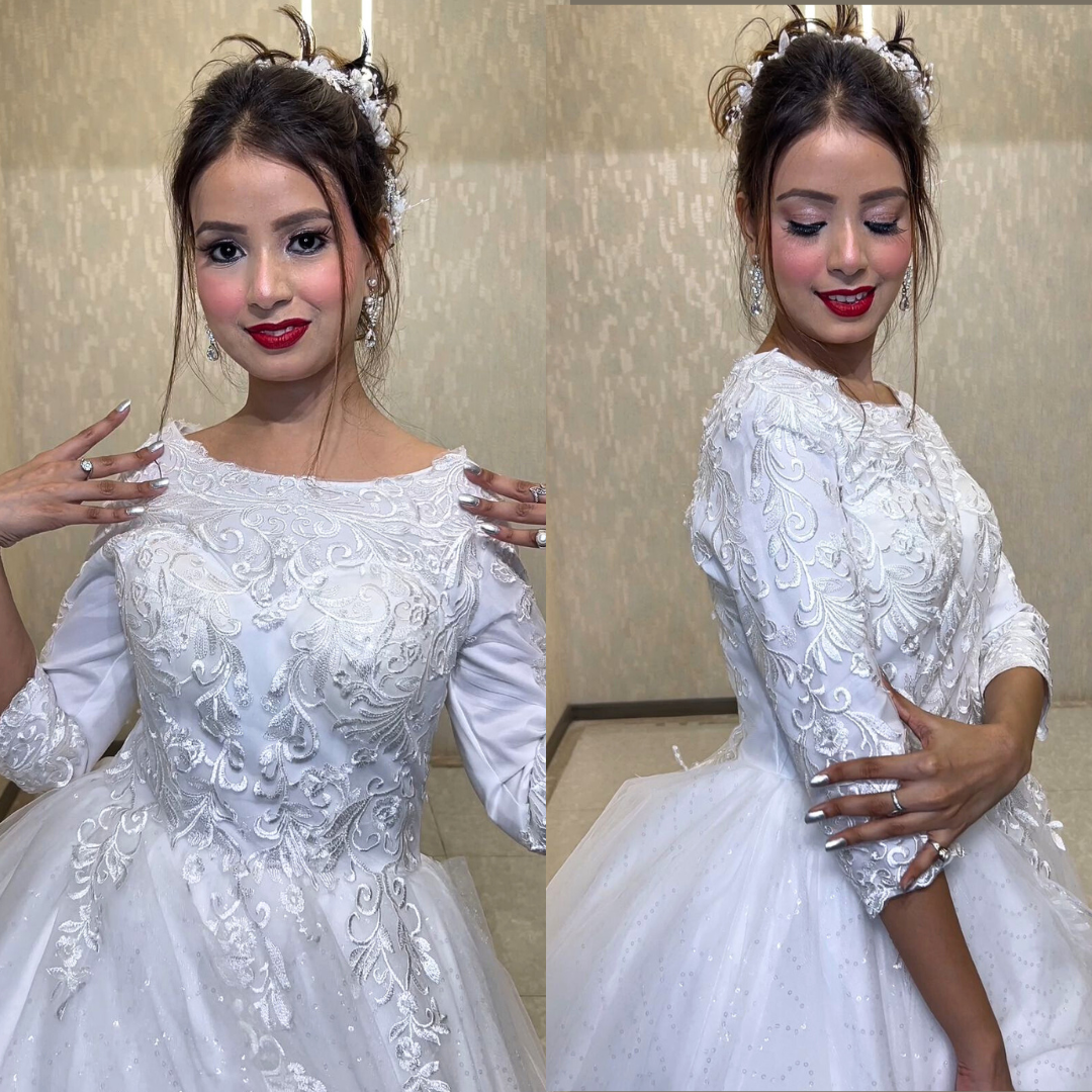 white-wedding-dress-faith-ceremony in Ahmedabad