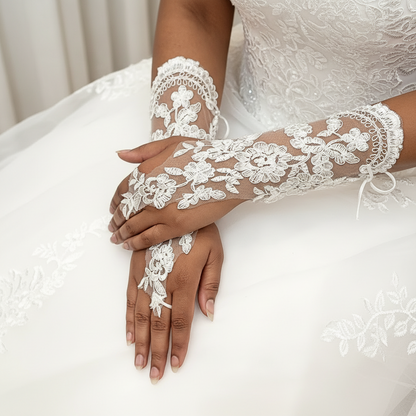 Church ceremony bridal gloves in Uttarakhand