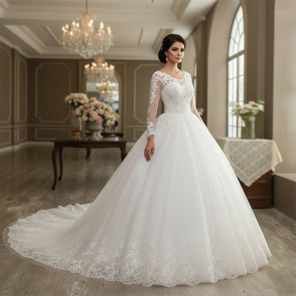 GownLink Christian and Catholic Bridal White Wedding Dress GLHSD189T