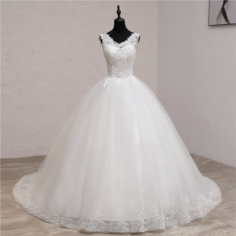 GownLink White Catholics Wedding Trail Gown GLGB004T