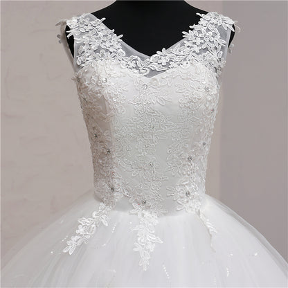 GownLink White Catholics Wedding Trail Gown GLGB004T