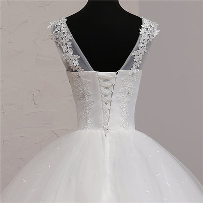 GownLink White Catholics Wedding Trail Gown GLGB004T