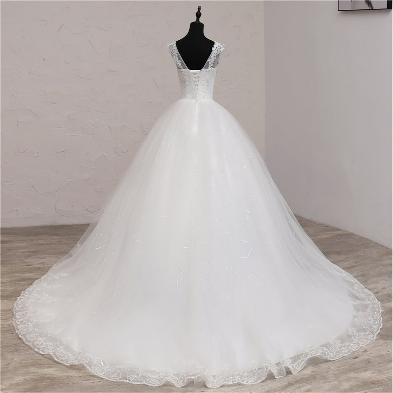 GownLink White Catholics Wedding Trail Gown GLGB004T