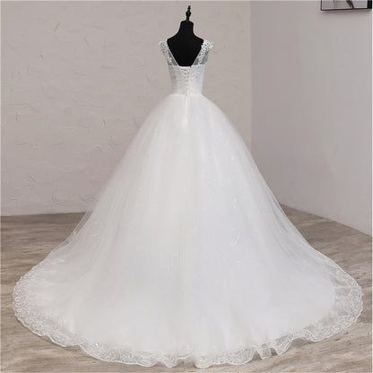 GownLink White Catholics Wedding Trail Gown GLGB004T