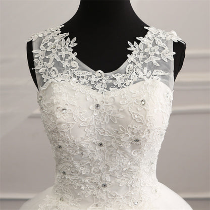 GownLink Luxury White Catholic Christian Wedding Princess Gown with Sleeves for Church Brides GLHSD189CBS