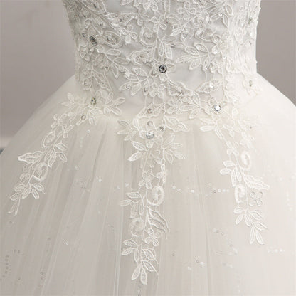 GownLink Luxury White Catholic Christian Wedding Princess Gown with Sleeves for Church Brides GLHSD189CBS