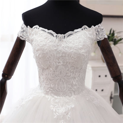 GownLink's for Christian and Catholic Weddings Off Shoulder Wedding A Line Gown