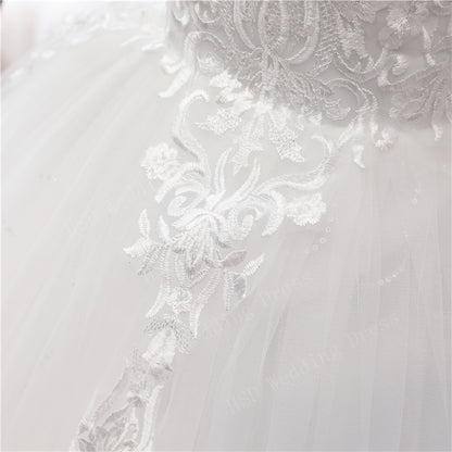 GownLink's for Christian and Catholic Weddings Off Shoulder Wedding A Line Gown