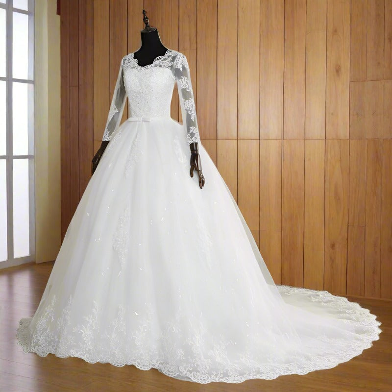 WHITE BRIDAL TRAIL GOWNS ONLINE