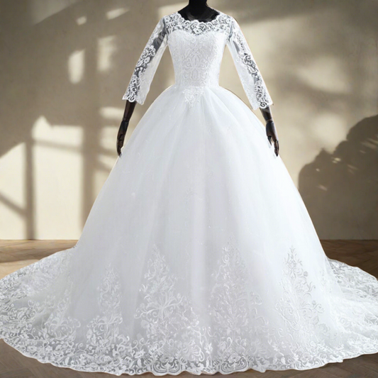 Contemporary Christian Wedding Gown with train   Pusa