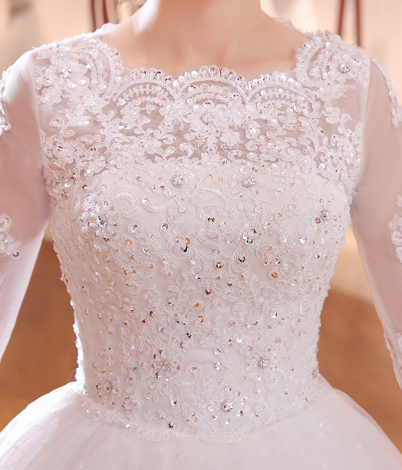 "Elegant round neck Lace Gown, A Timeless Choice for Christian Brides"