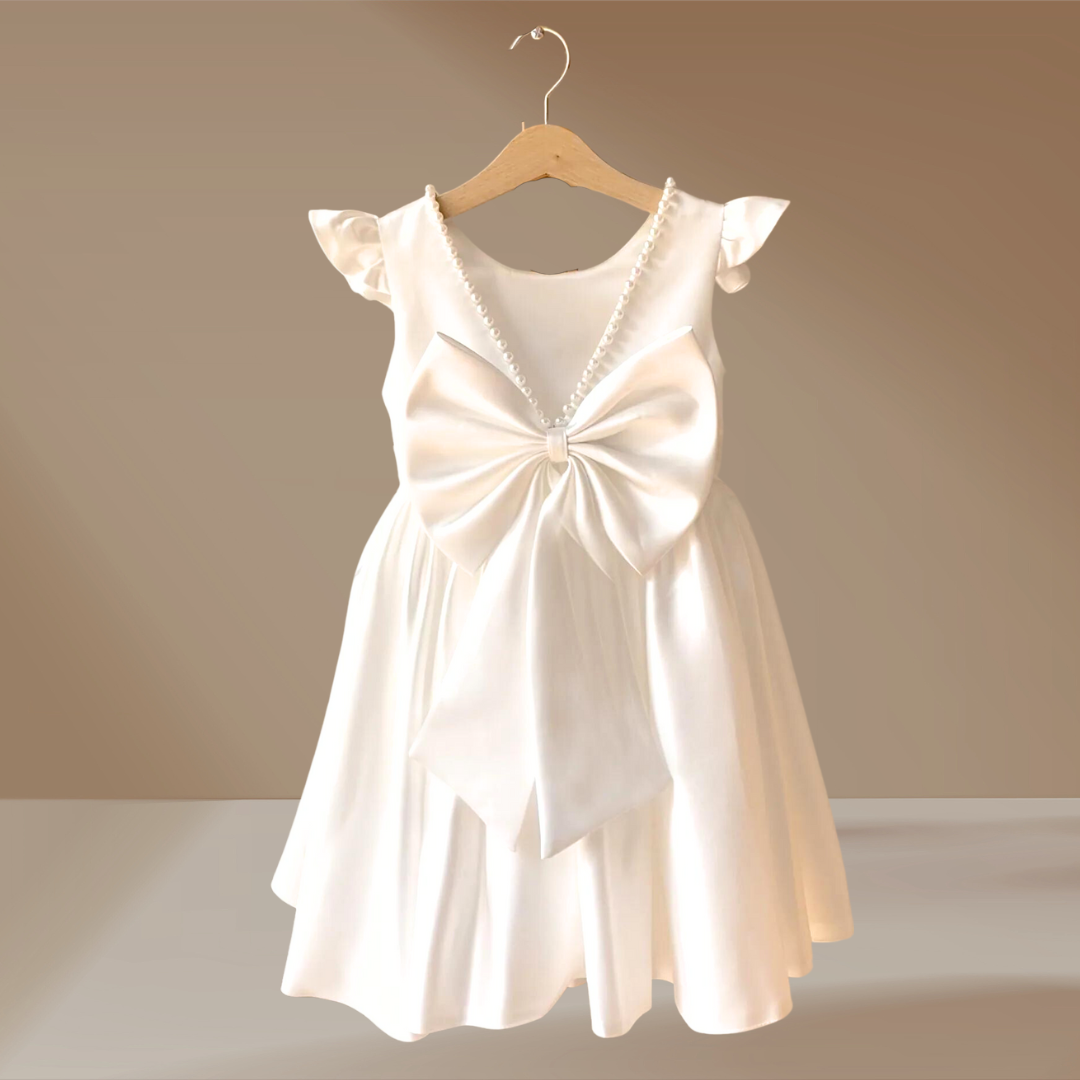 "Intricately Designed White Communion Dress - Perfect for a Sacred Day"