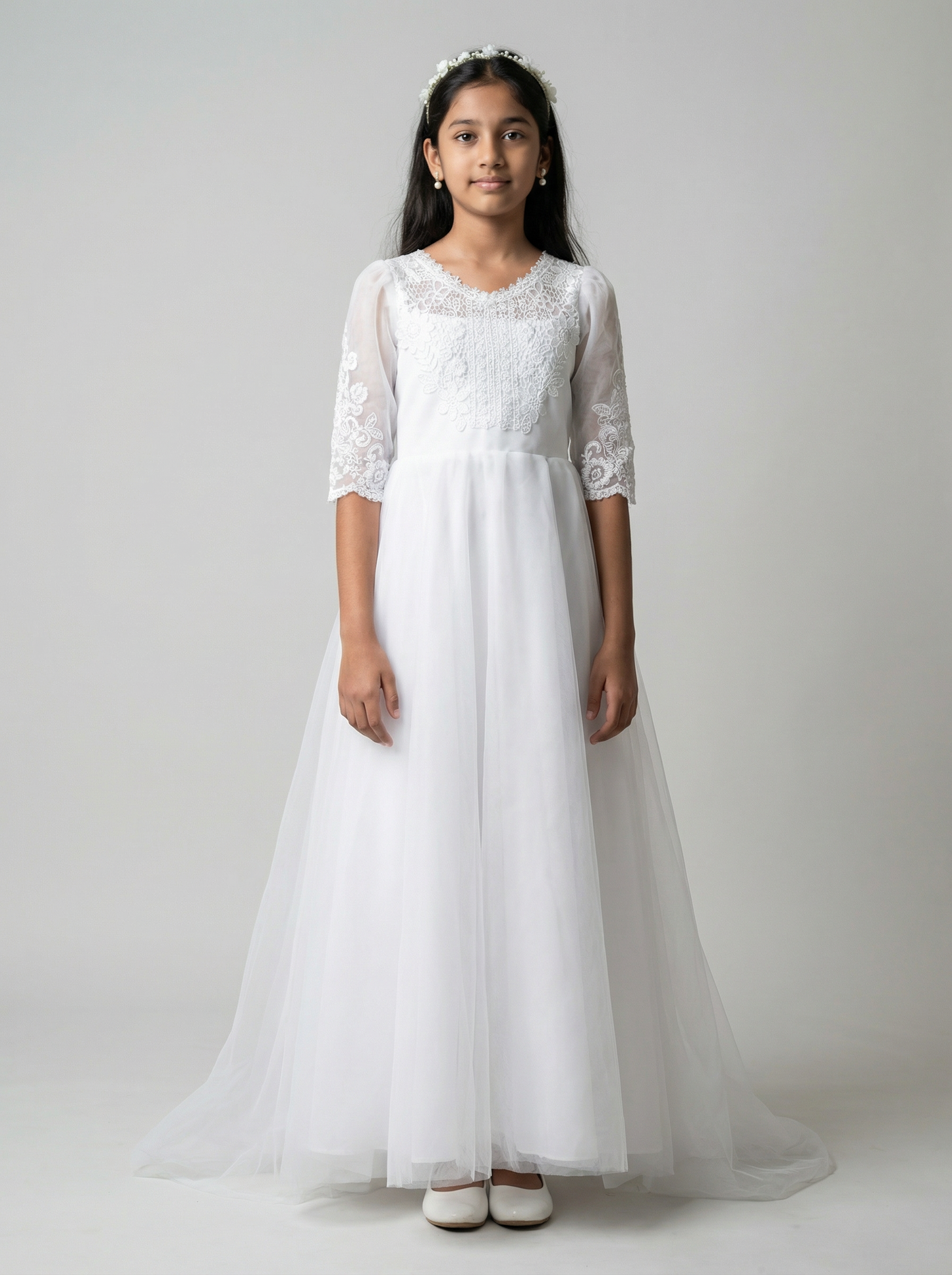GownLink First Holy Communion White Dress GLHL-4