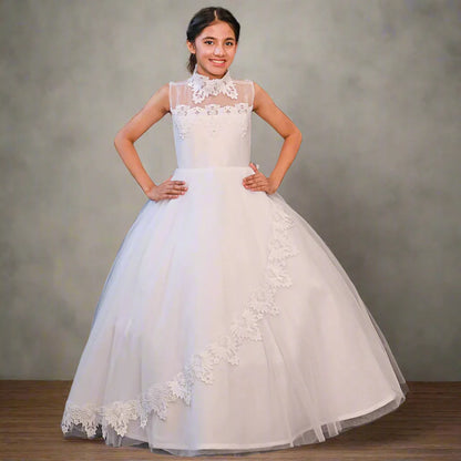 GownLink First Holy Communion Frock * 9 TO 14 Years HLC-Lotus