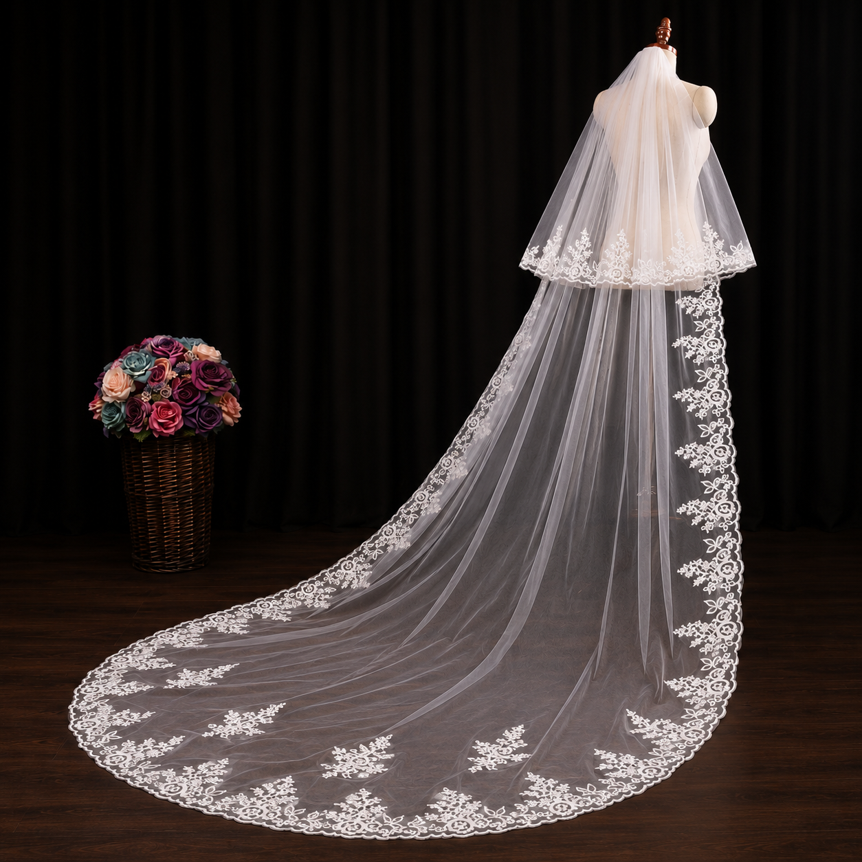 Front view of Bridal Lace Patch — GownLink GLVHL08