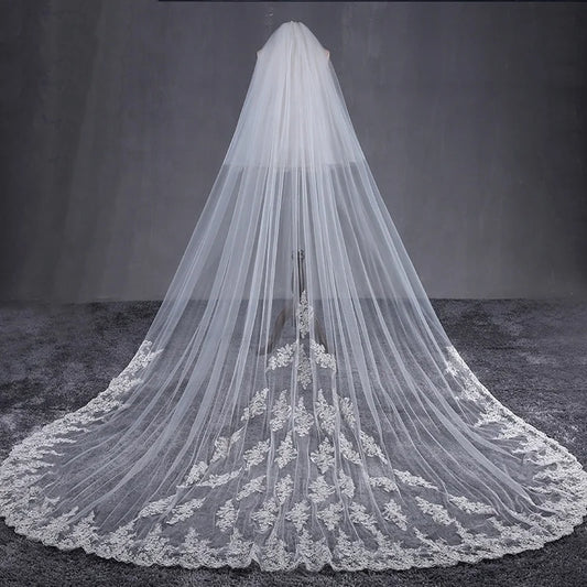 GownLink's Exquisite 3.5m Long 80 Inch Width Bridal Veil for Christian & Catholic Wedding GLAVL008