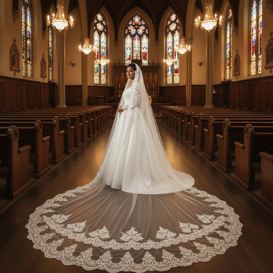 GownLink Long Bridal Veil Cathedral Christian & Catholic Wedding GLVHL53