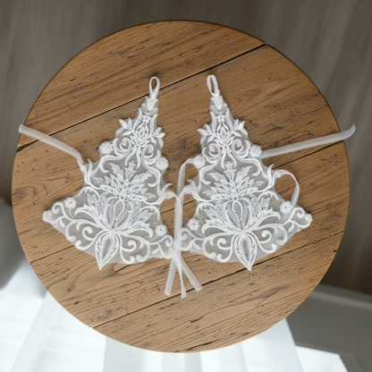 Pair of Bridal Gloves laid flat — GownLink G23