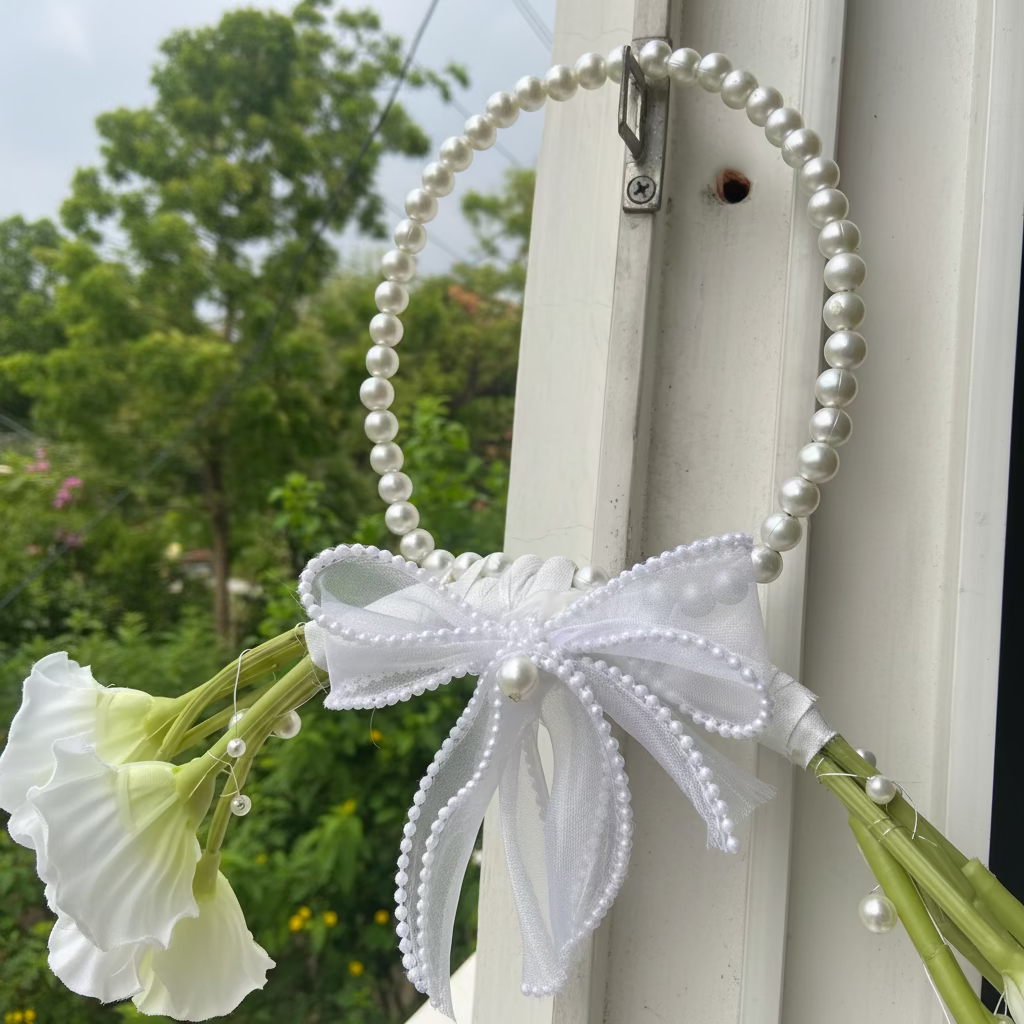 Side view of Clutch Bridal Bouquet showing shape and size — GownLink B-137
