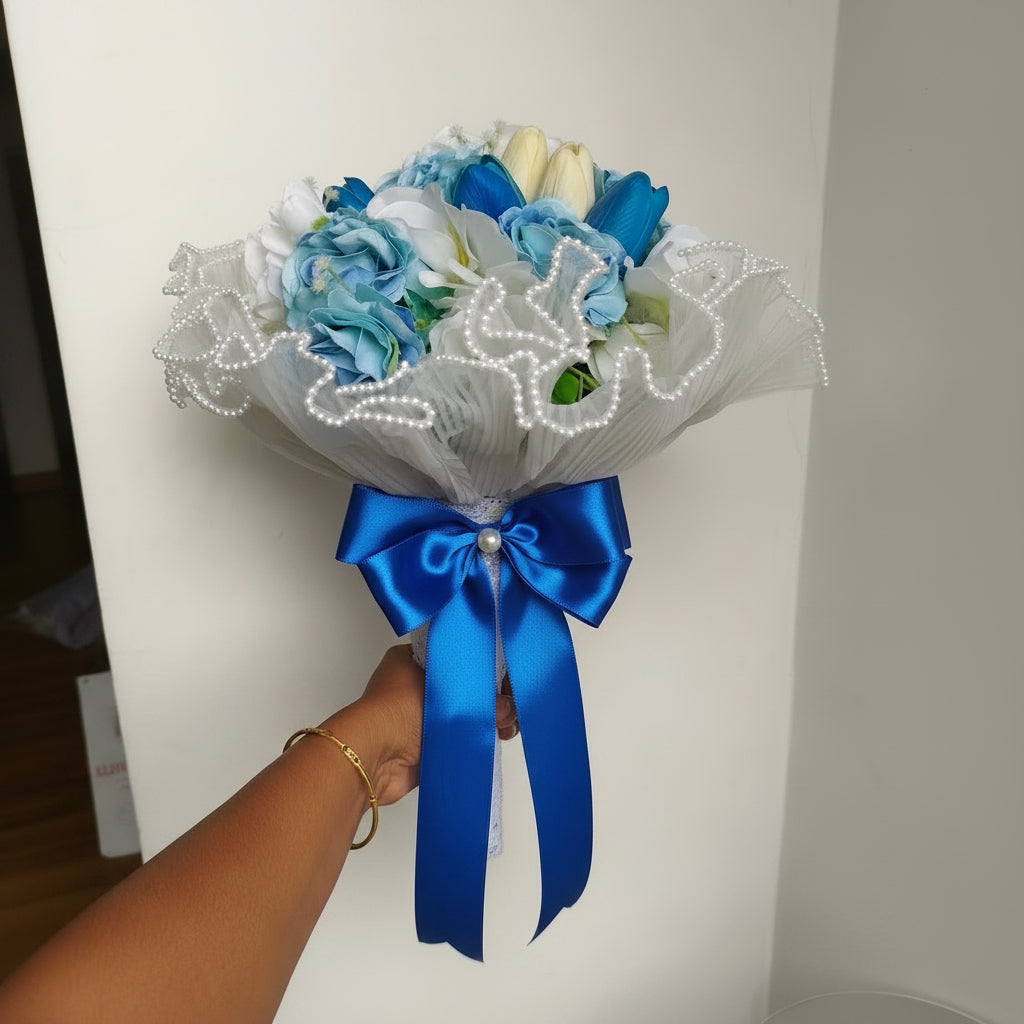 GownLink White and green color Bridal Bouquet B-61