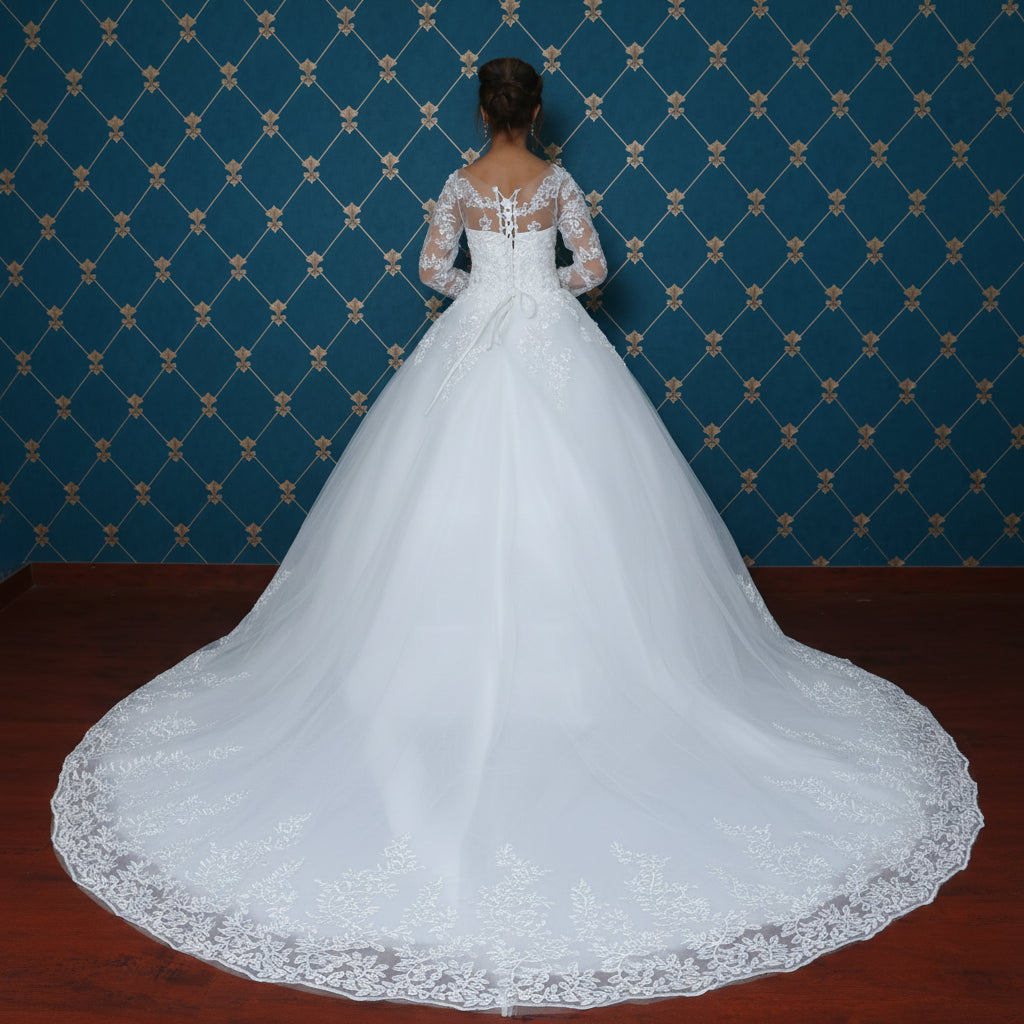 GownLink Divine Grace Christian Gowns Catholics White Train Gown GLTD50T