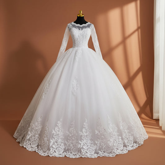 Roman-style white wedding gown for bride in Shillong