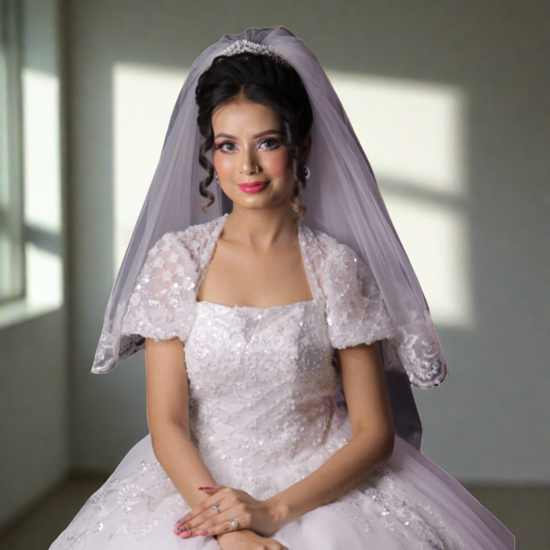 veil and White gown