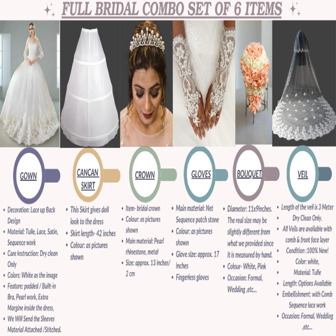 GownLink's Graceful Elegance Divine Bridal Combo Set of Six for Christian & Catholic Weddings Combo-TD50