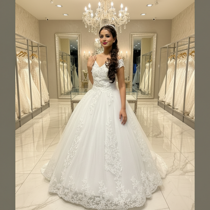 off Shoulder white religious bridal gown in Faridabad