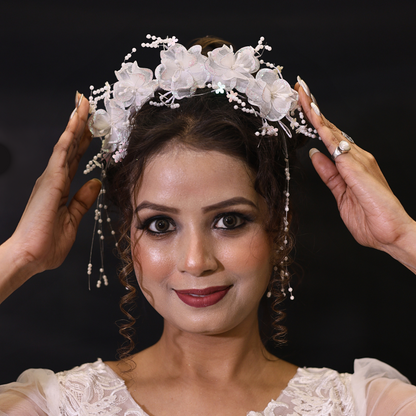 White bridal crown with rhinestones in Ahmedabad