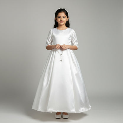 GownLink's Combo Set for First Holy Communion White Dress 2 Items