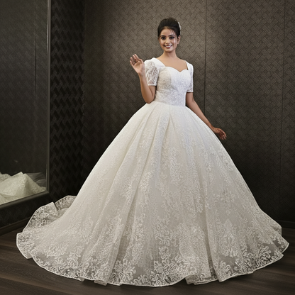 Roman Catholic sequin wedding gown in Goa