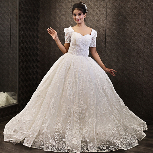 Roman Catholic sequin wedding gown in Goa