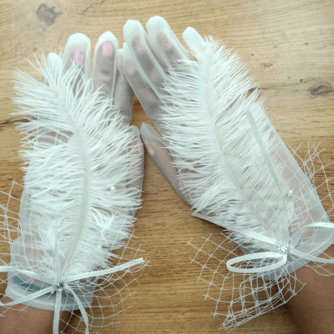 Wedding Bride Gloves White Finger Patan India