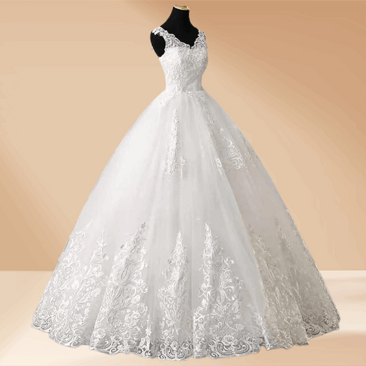 Embrace Timeless Love: Discover GownLink's Adorable White Wedding Princess Gown GLVLQD09B - A Perfect Blend of Modern Elegance for the Catholic Bride