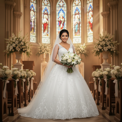 Modern Elegance for the Catholic Bridal Vasai Virar India