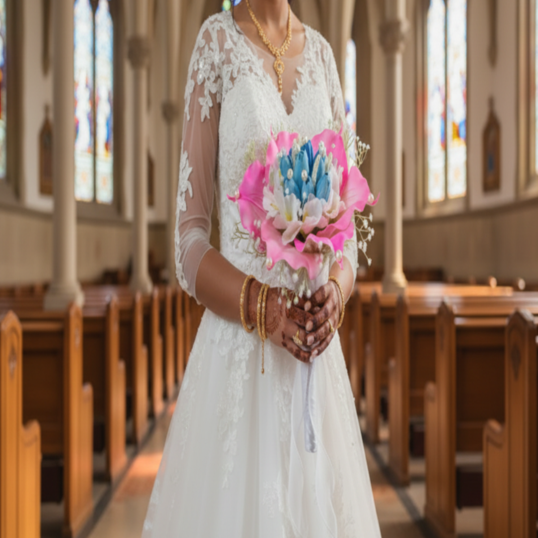 GownLink White color Bridal Bouquet B-65