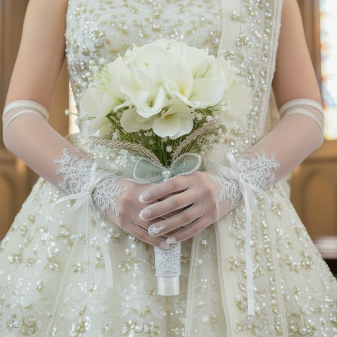 GownLink White color Bridal Bouquet B-64