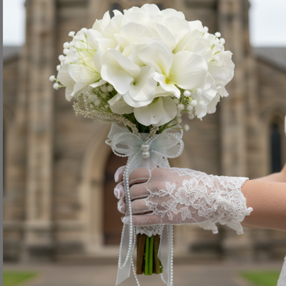 GownLink White color Bridal Bouquet B-64
