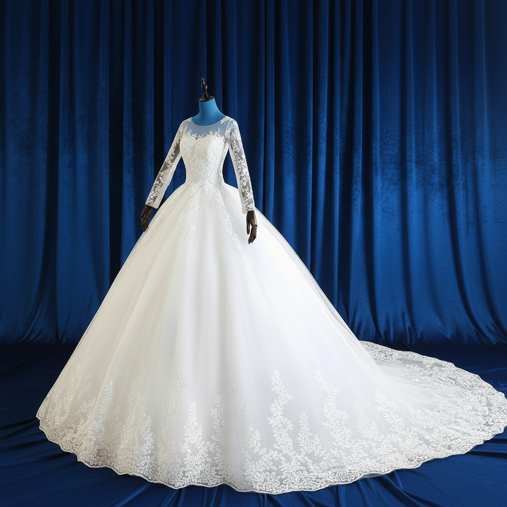GownLink Divine Grace Christian Gowns Catholics White Train Gown GLTD50T
