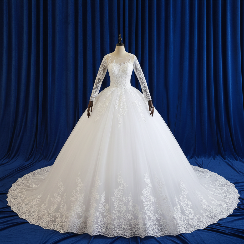 GownLink Divine Grace Christian Gowns Catholics White Train Gown GLTD50T