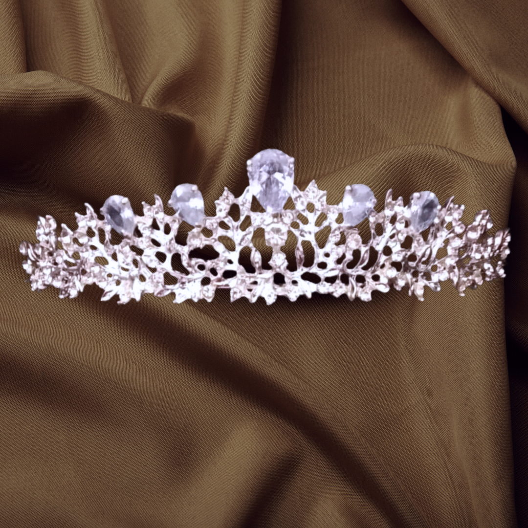GownLink Full Bridal Set of Five Gown Veil Crown Gloves for Christian & Catholic bride Combo-GF042