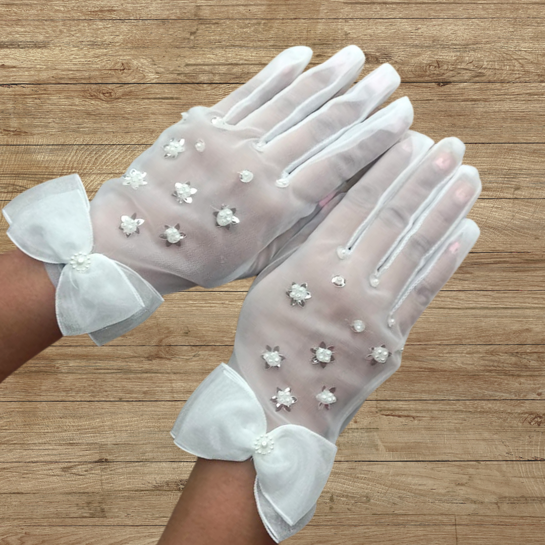 GownLink Full Bridal Set of Four Gown Veil Crown Gloves for Christian & Catholic bride Combo-GF038